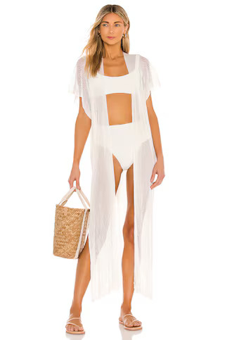 Luli Fama Fringe Caftan in Off White from Revolve.com | Revolve Clothing (Global)
