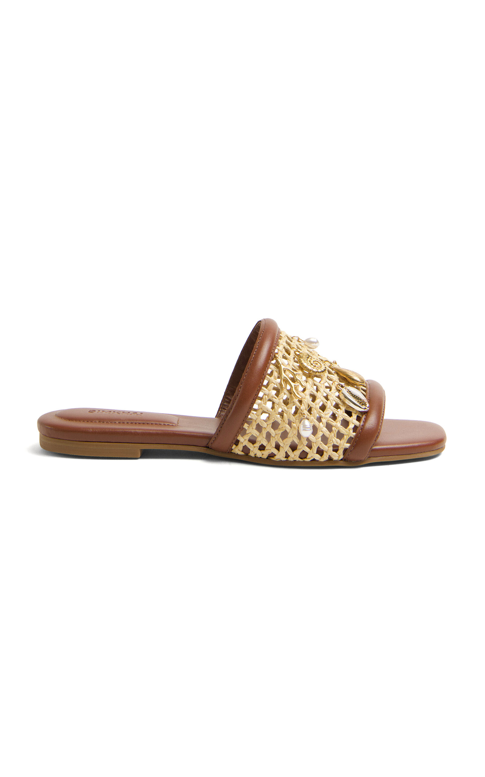 Caspian Raffia Netted Sandals | Moda Operandi (Global)
