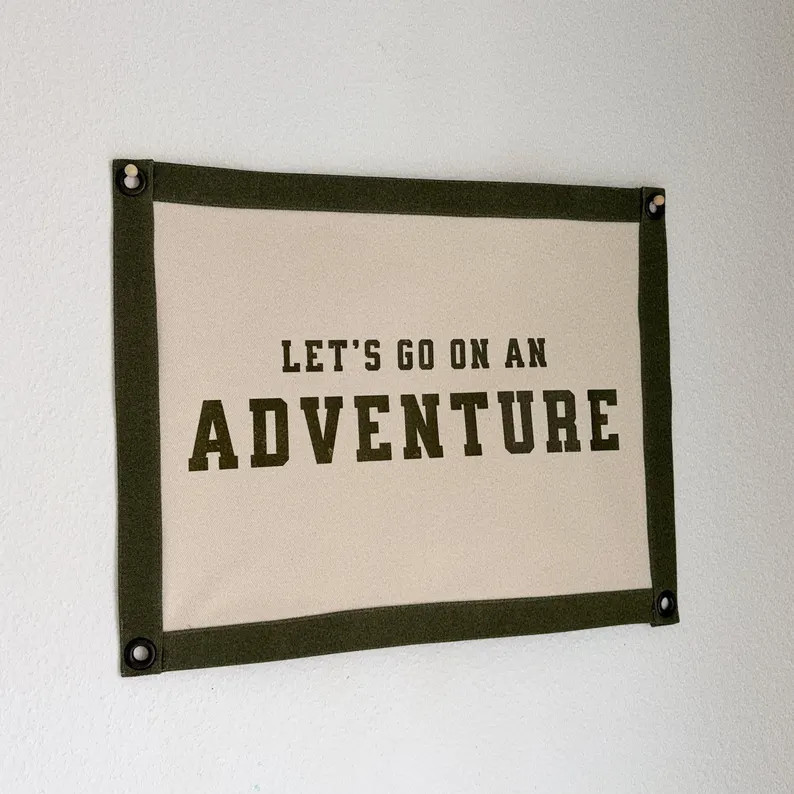 Let's Go On An Adventure | Natured Theme Wall Decor, Hiking Camp Banner, Wanderer Sign, Outdoor L... | Etsy (Global)