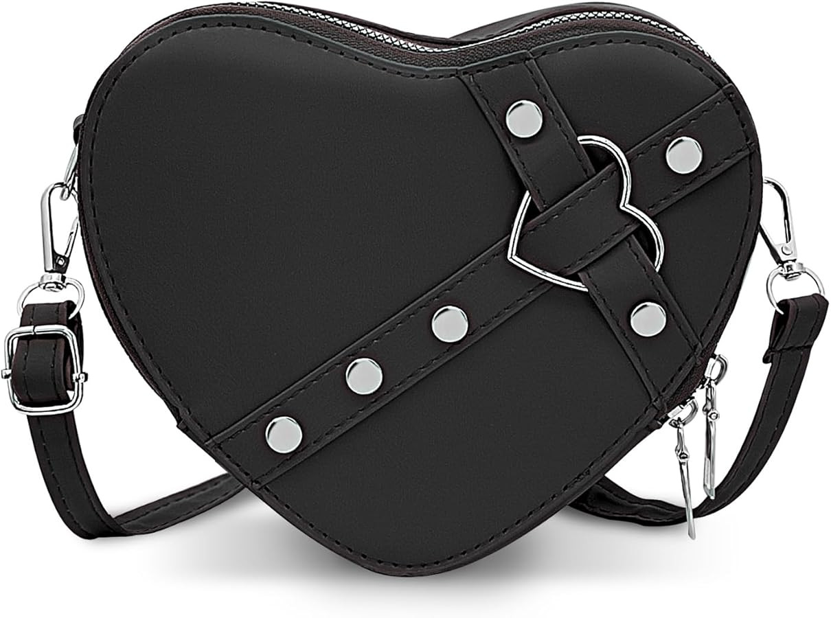 Heart Shaped Bag, PU Leather Small Crossbody Bags Heart Shaped Crossbody Purse, Heart Purse Mini ... | Amazon (US)