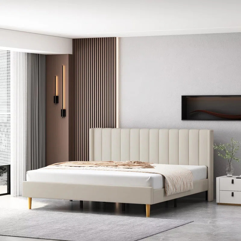 Deeb Upholstered Wingback Bed | Wayfair North America