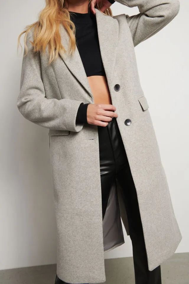 Kensington Single-Breasted Melton Coat | Dynamite Clothing