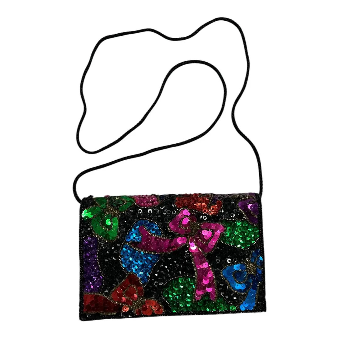 Vintage André Cellini Beaded Sequin Evening Bag Crossbody Purse – Colorful Bows | Etsy (US)