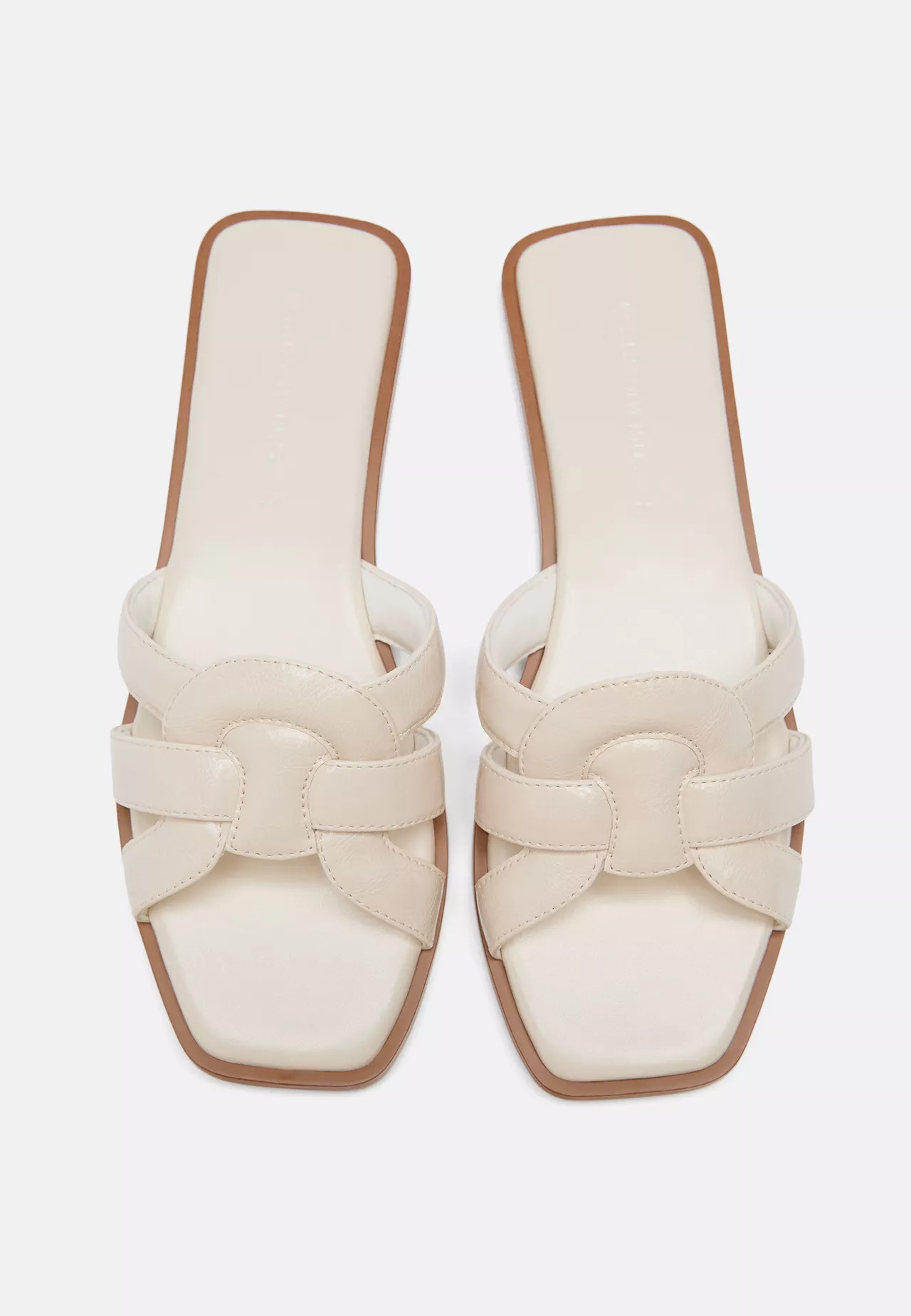 Flat leather effect sandals - Women's See all | Stradivarius United Kingdom | Stradivarius (UK)
