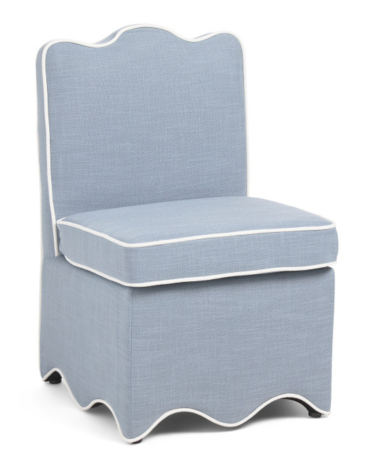 21x32 Scalloped Bottom Skirted Dining Chair | TJ Maxx