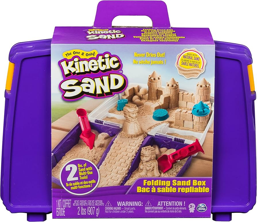 Kinetic Sand Folding Sandbox comes with 2LBS of Non-Toxic Play Sand, 7 Tools and Activity Space E... | Amazon (UK)
