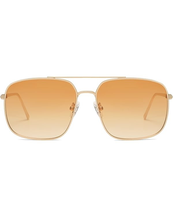 SOJOS Retro Square Aviator Sunglasses Womens Mens Aesthetic Y2k Light Lens Shades SJ1176 | Amazon (US)