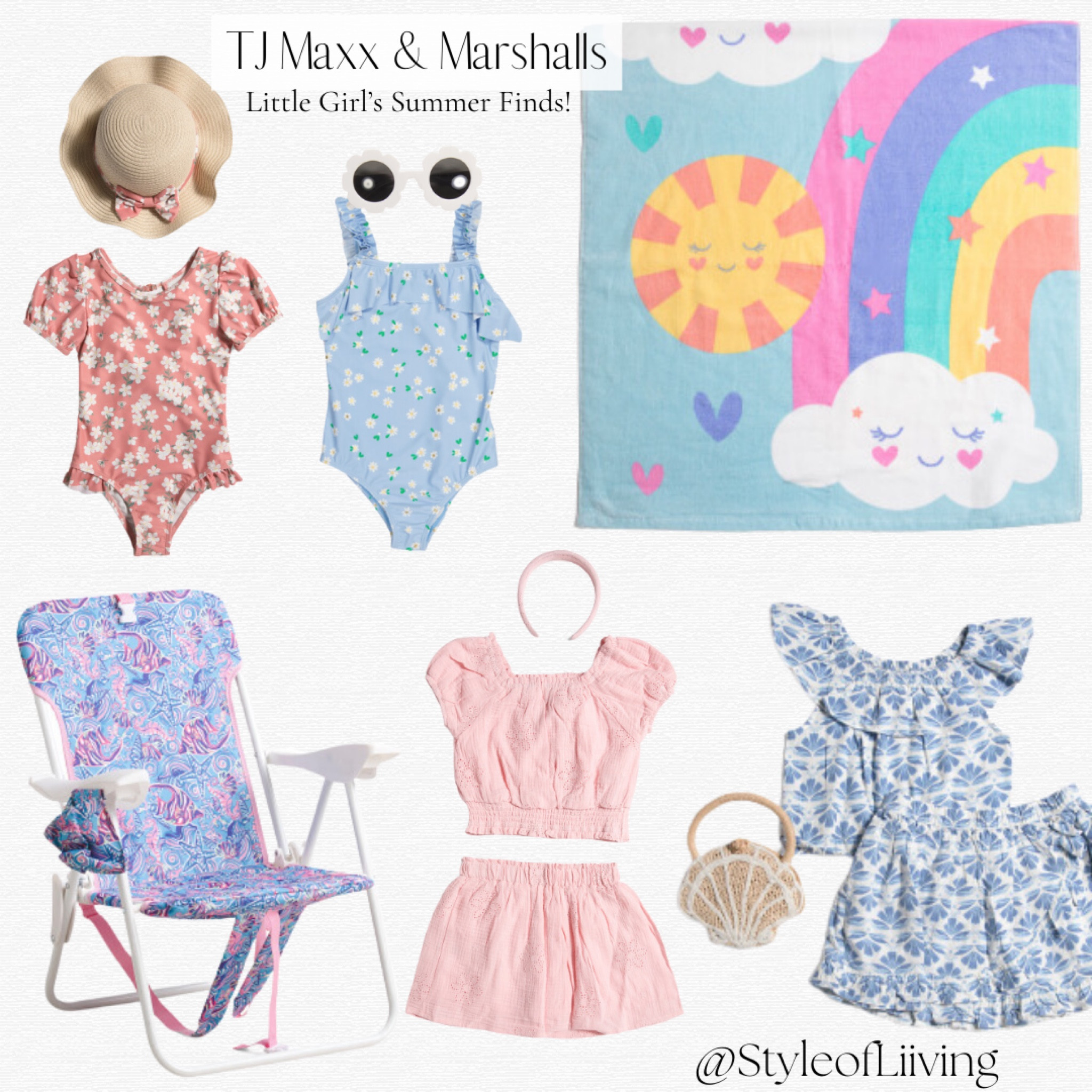TJ Maxx and Marshalls little girls summer finds! Pool and beach fun. Beach towels, beach chairs for toddlers, little girl two piece outfits, swimsuits, bathing suits, fashion accessories, sun hats, sunglasses, headbands, handbags. #kids #toddlers #beach #pool

#LTKFamily #LTKSwim #LTKKids
