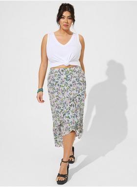 Maxi Swiss Dot Ruffle Hi-Low Skirt | Torrid (US & Canada)