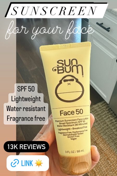 Face sunscreen ☀️ 

SPF 50 
Lightweight
Water resistant
Fragrance free
Affordable 
13K reviews 🙌🏻🙌🏻