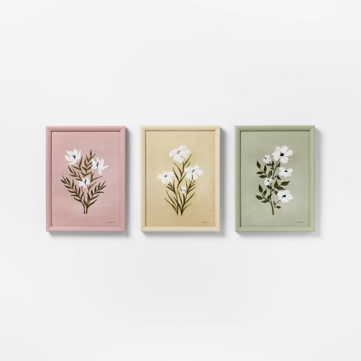 (Set of 3) 12"x16" Flower Framed Arts - Threshold™ designed with Studio McGee | Target