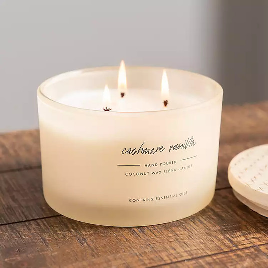 New!Cashmere Vanilla Triple Wick Jar Candle