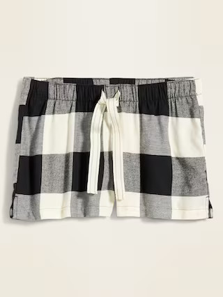 Patterned Flannel Boxer Pajama Shorts for Women -- 2.5-inch inseam | Old Navy (US)