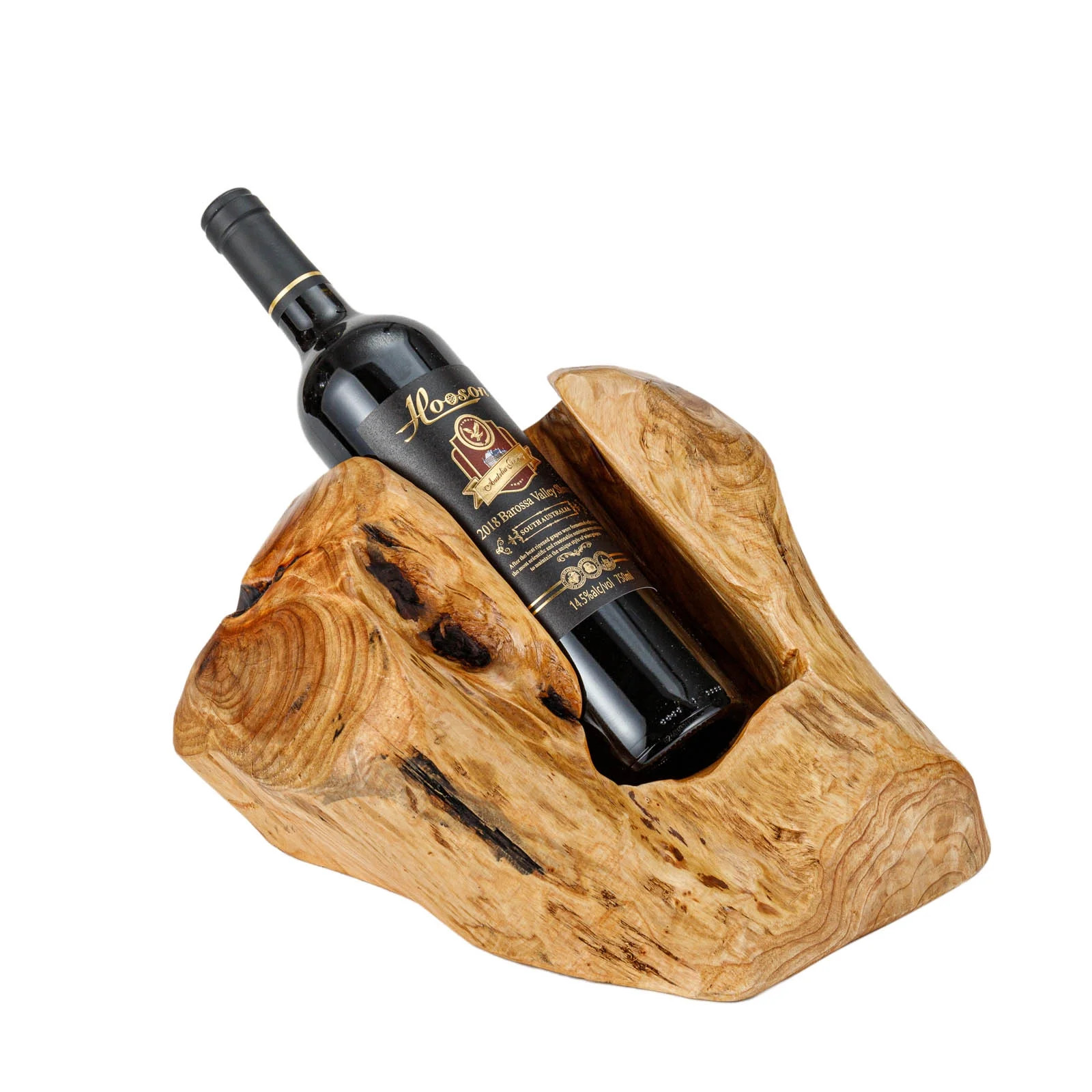 THY COLLECTIBLES Natural Handcarved Root Wood Wine Bottle Holder Natural Edge Bottle Display Stan... | Walmart (US)