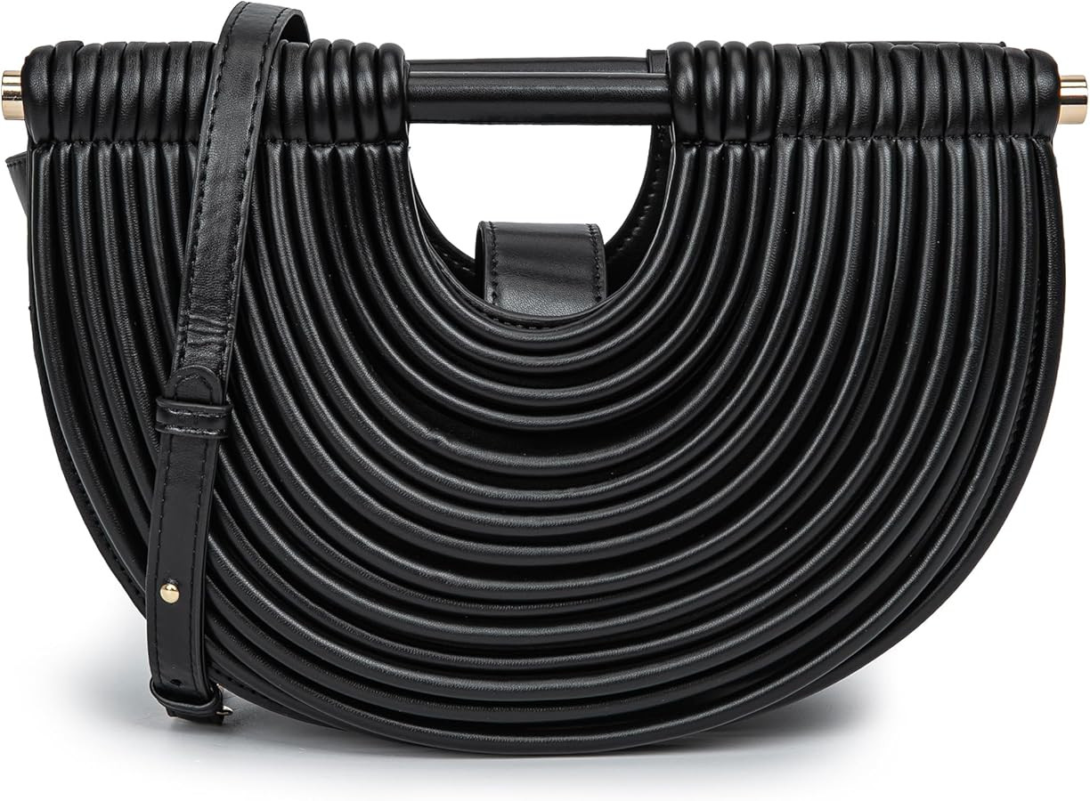 Trendy Woven Evening Clutch Purse Half Round Designer Shoulder/Crossbody Bag Top-Handle Satchel H... | Amazon (US)