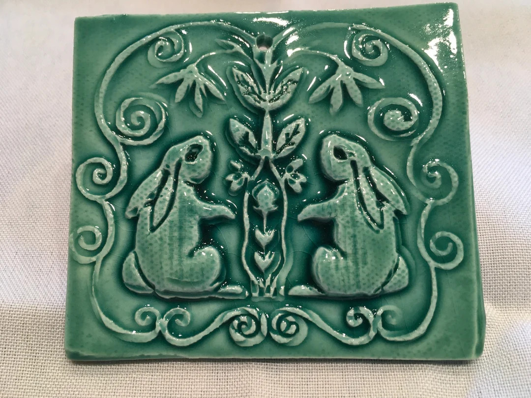 Turquoise Double Bunny Tile - Etsy | Etsy (US)