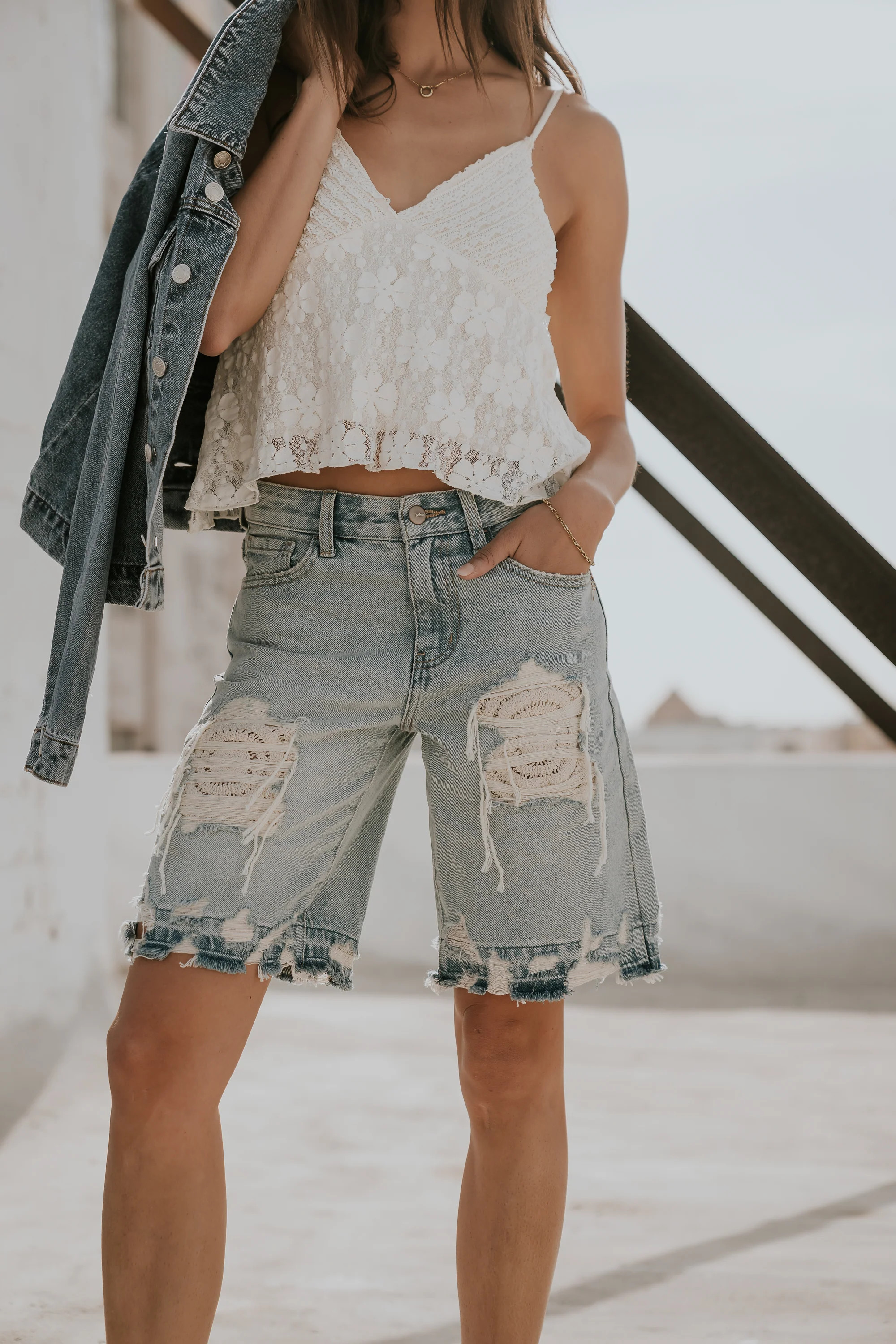 Cashe Distressed Bermuda Shorts | Böhme US