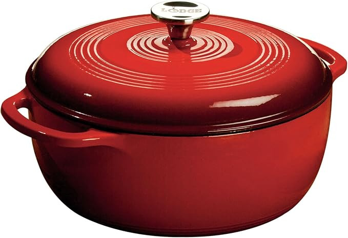 Lodge Essential Enamel Cast Iron Dutch Oven 6 Quarts - Perfect for Bread Baking, Braising, Marina... | Amazon (US)