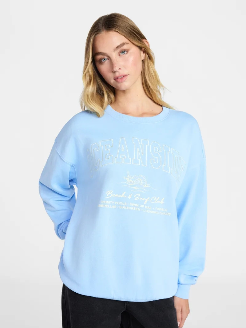 No Boundaries Graphic Crewneck Sweatshirt, Women's XXS-XXL | Walmart (US)