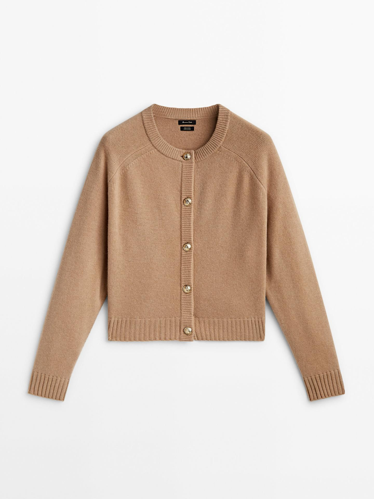 Knit cardigan made of 100% wool with buttons | Massimo Dutti UK