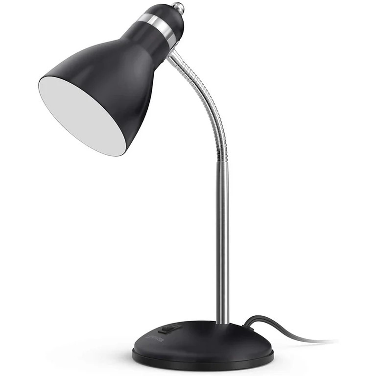 LEPOWER Metal Desk Lamp, Adjustable Gooseneck Reading Lamp for Home, Office, Bedroom, Black | Walmart (US)