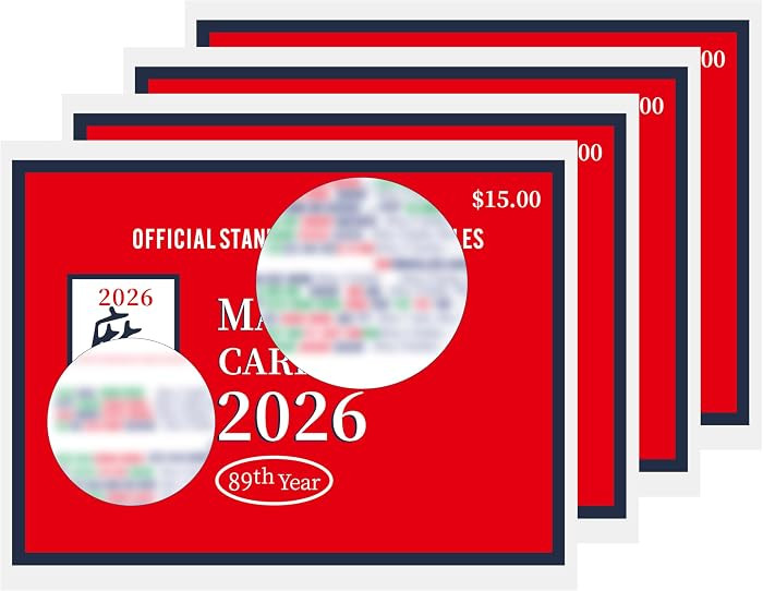 Mahjong Card 2026 Official Revision, 4pcs American Mah Jongg Large Print Hands & Rules Guide with... | Amazon (US)