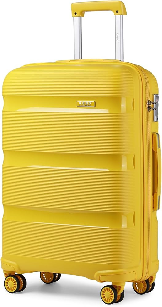 Amazon.com | Kono Carry On Luggage Hard Shell Travel Trolley 4 Spinner Wheels Lightweight Polypro... | Amazon (US)