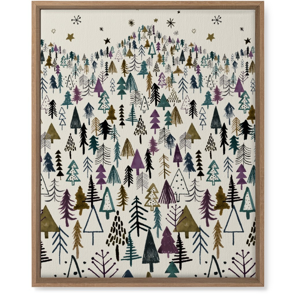 Mountain Trees in the Forest Night - Green and Brown Wall Art | Shutterfly