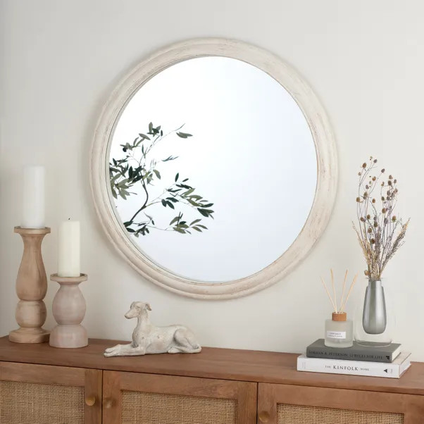Churchgate Round Painted Oak Mirror, 80cm | Dunelm (migrated)