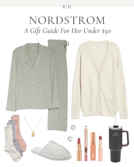 A Nordstrom gift guide for her under $50! All of these pieces are perfect gifts to stay warm and cozy this season and after! 

#giftguide #nordstrom #pajamas #jewelry #beauty

#LTKGiftGuide #LTKHoliday #LTKunder50