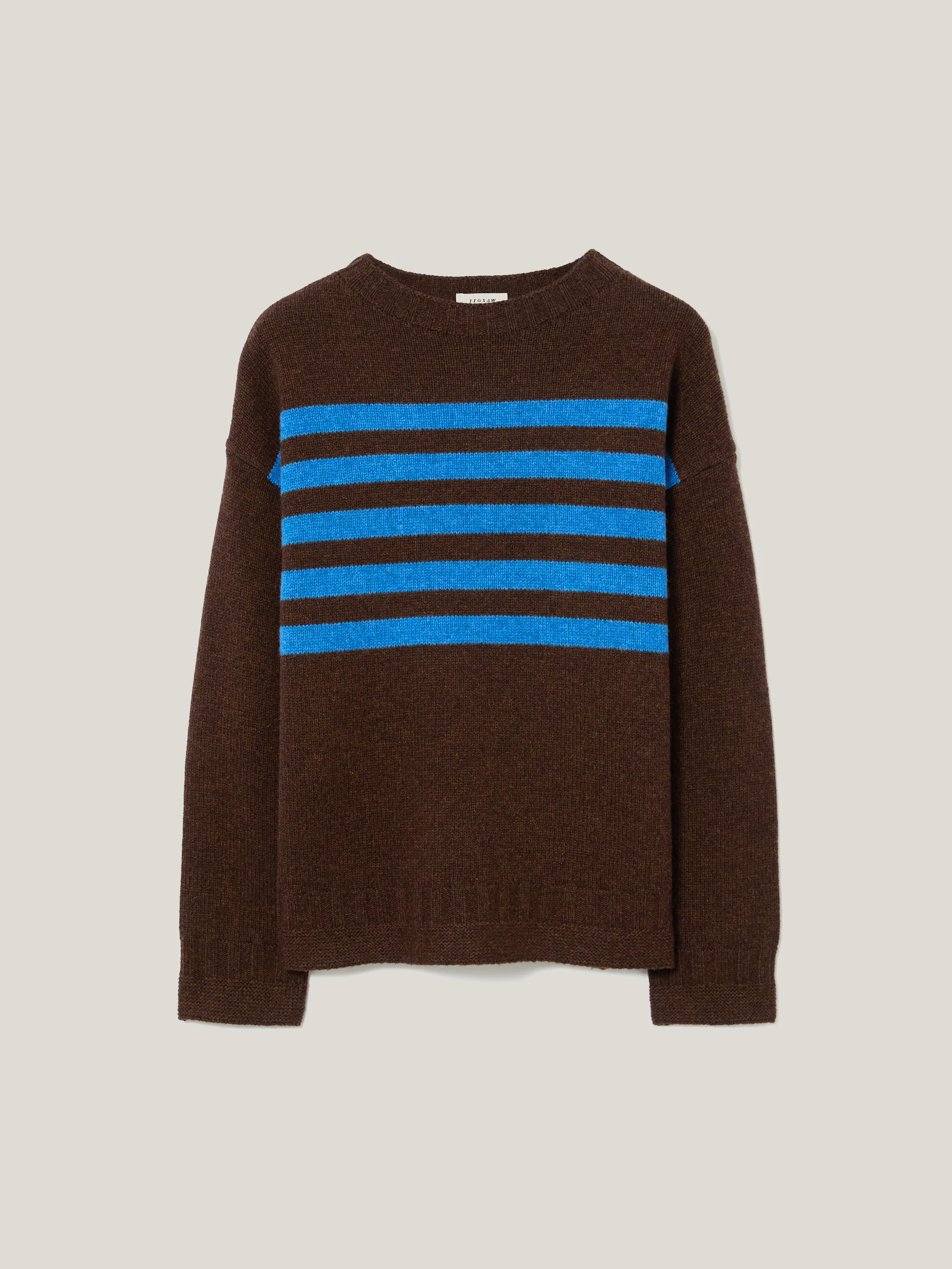Stripe Guernsey Jumper | Brown | Jigsaw (UK)