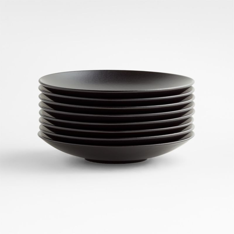 Craft Matte Black Stoneware Coupe Salad Plates, Set of 8 + Reviews | Crate & Barrel | Crate & Barrel