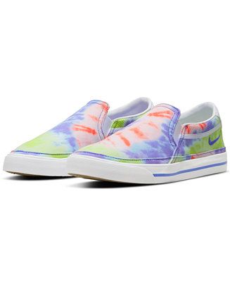 Nike Women's Court Legacy Tie-Dye Canvas Slip-On Casual Sneakers from Finish Line & Reviews - Fin... | Macys (US)