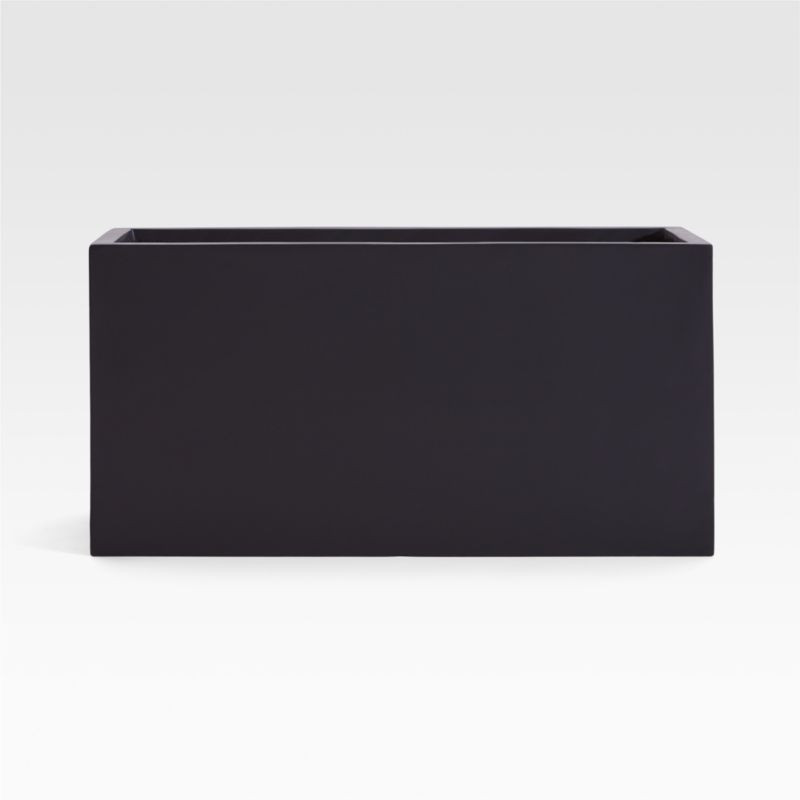 Walker Rectangular Black Planter 19" + Reviews | Crate & Barrel | Crate & Barrel