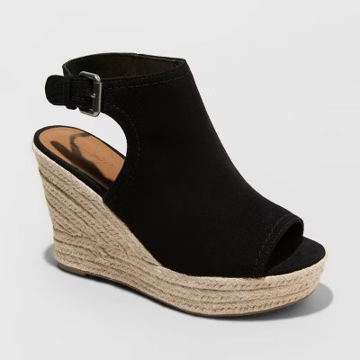 Women's Cayla Microsuede Shield Espadrille Wedge Pumps - Universal Thread™ | Target