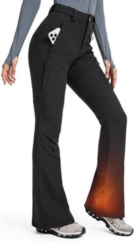 Moosehill Womens-Snow-Ski-Pants Water-Resistant Fleece Lined Warm Winter Hiking Thermal with 4 Zi... | Amazon (US)