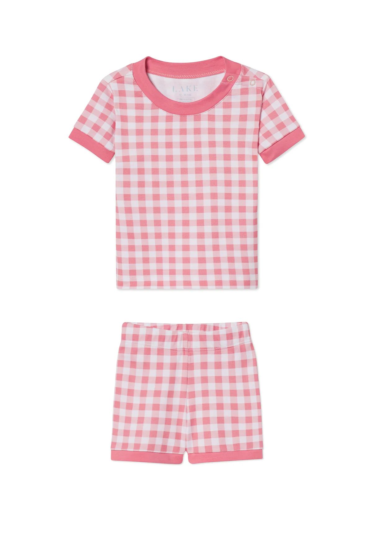 Baby Shorts Set in Tulip Gingham | Lake Pajamas