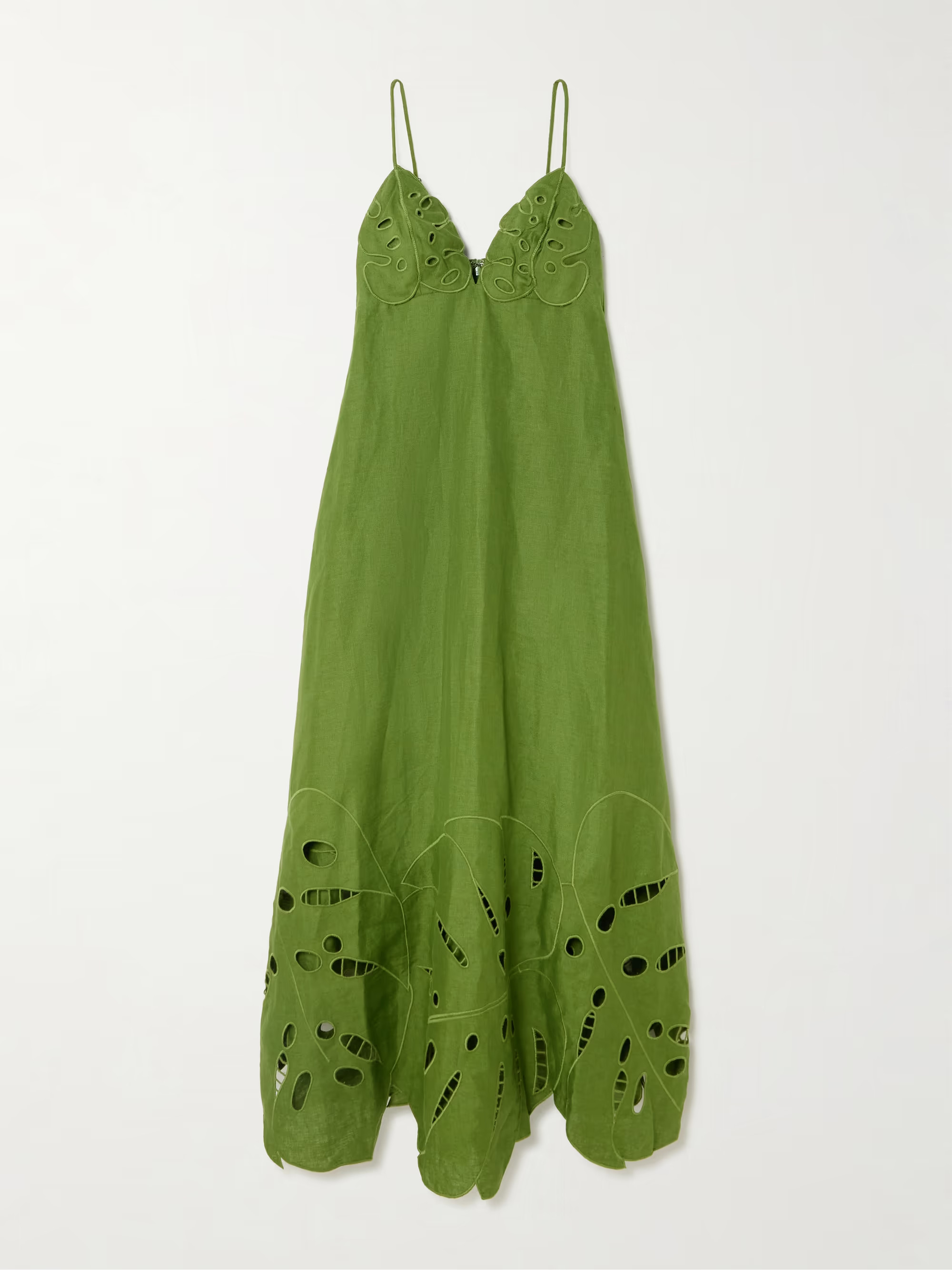 Appliquéd broderie anglaise linen midi dress | NET-A-PORTER APAC