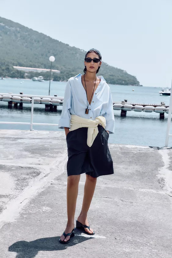 WIDE SLEEVE POPLIN SHIRT | Zara Canada