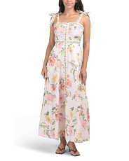 Tie Shoulders Faux Button Front Maxi Dress | Casual Dresses  | Marshalls | Marshalls