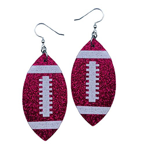 Pink Football Earrings for Women - Football Earring - Soccer Accessories (Hot Pink) | Amazon (US)