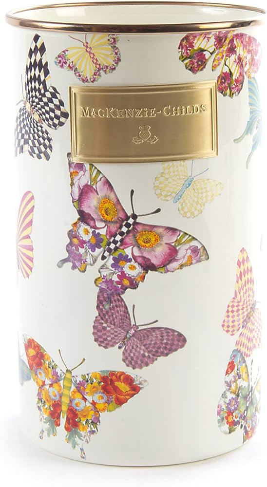 MACKENZIE-CHILDS Butterfly Garden Enamel Utensil Holder, Cute Holder for Utensils, | Amazon (US)