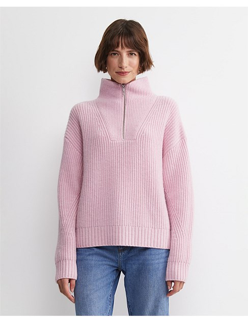 Sportscraft Sunshine Merino Quarter Zip Knit | David Jones | David Jones (Australia & New Zealand)