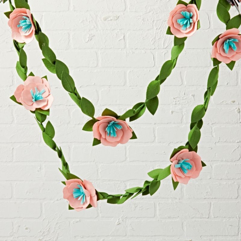 Felt Flower Garland + Reviews | Crate and Barrel | Crate & Barrel