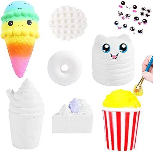 7Pcs Arts and Crafts for Girls, DIY Dessert Paint Your Own Squishies Kit! Gifts for Craft Lovers Kid | Amazon (US)