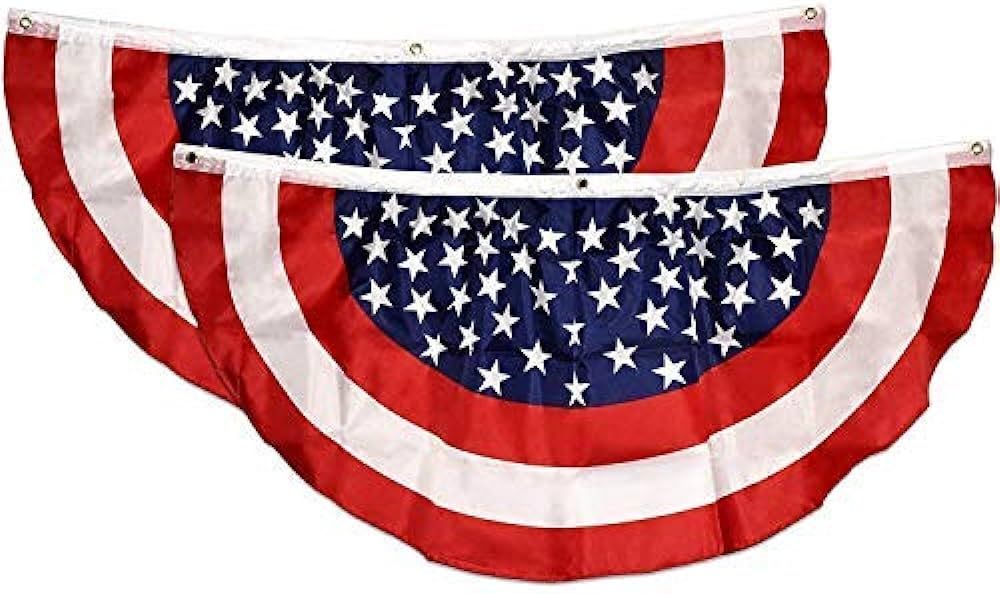 Gift Boutique Patriotic Bunting Banner 2 Pack American Flag Stars and Stripes USA July 4 Red Whit... | Amazon (US)