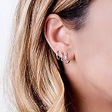 Sterling Silver Small Hoop Earrings - Designer Handmade 14mm Minimal Pair of Hoops | Amazon (US)