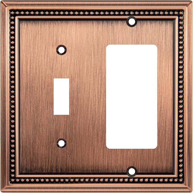 Henne Bery Sunken Pearls Heavy Duty Decorative Wall Plate Switch Plate Outlet Cover (Double Toggl... | Amazon (US)