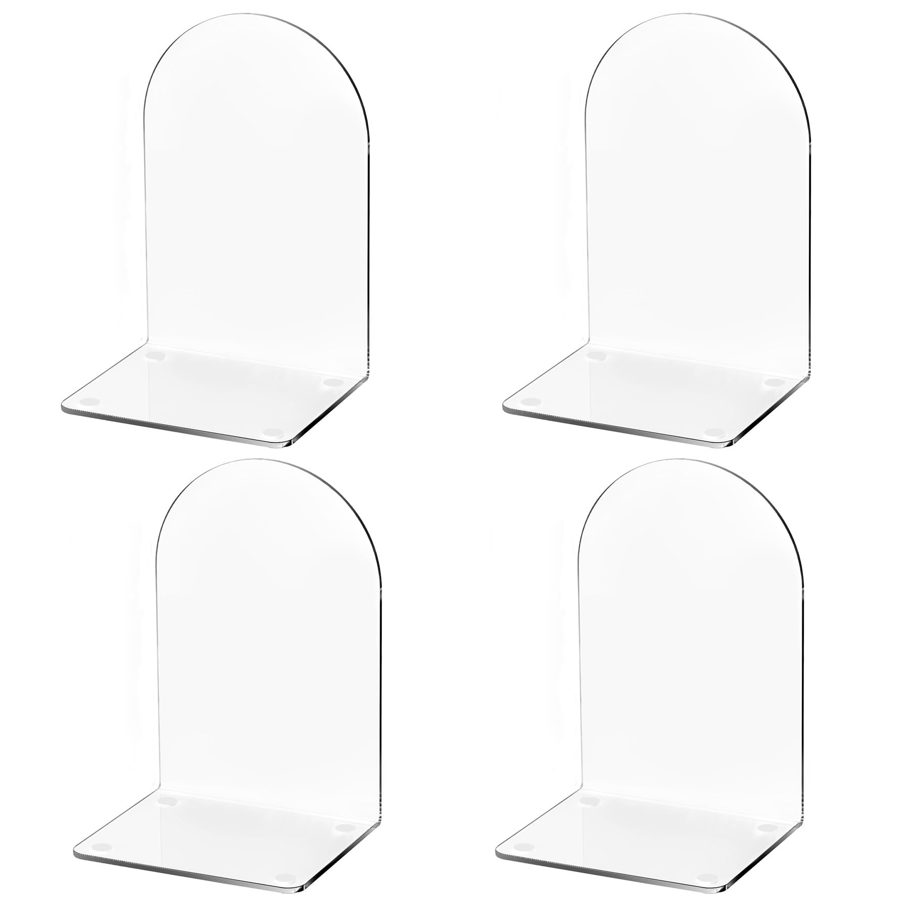 Lulonpon 4 Pieces Book Ends, Bookends, Books End for Shelves, Books End for Heavy Books, Clear Bo... | Amazon (US)
