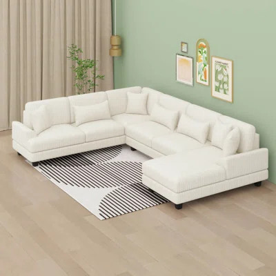 Sectional Sofa U-Shaped Sofa Couch Modern Sofa Upholstered In Soft Corduroy With A Chaise Lounge | Wayfair North America